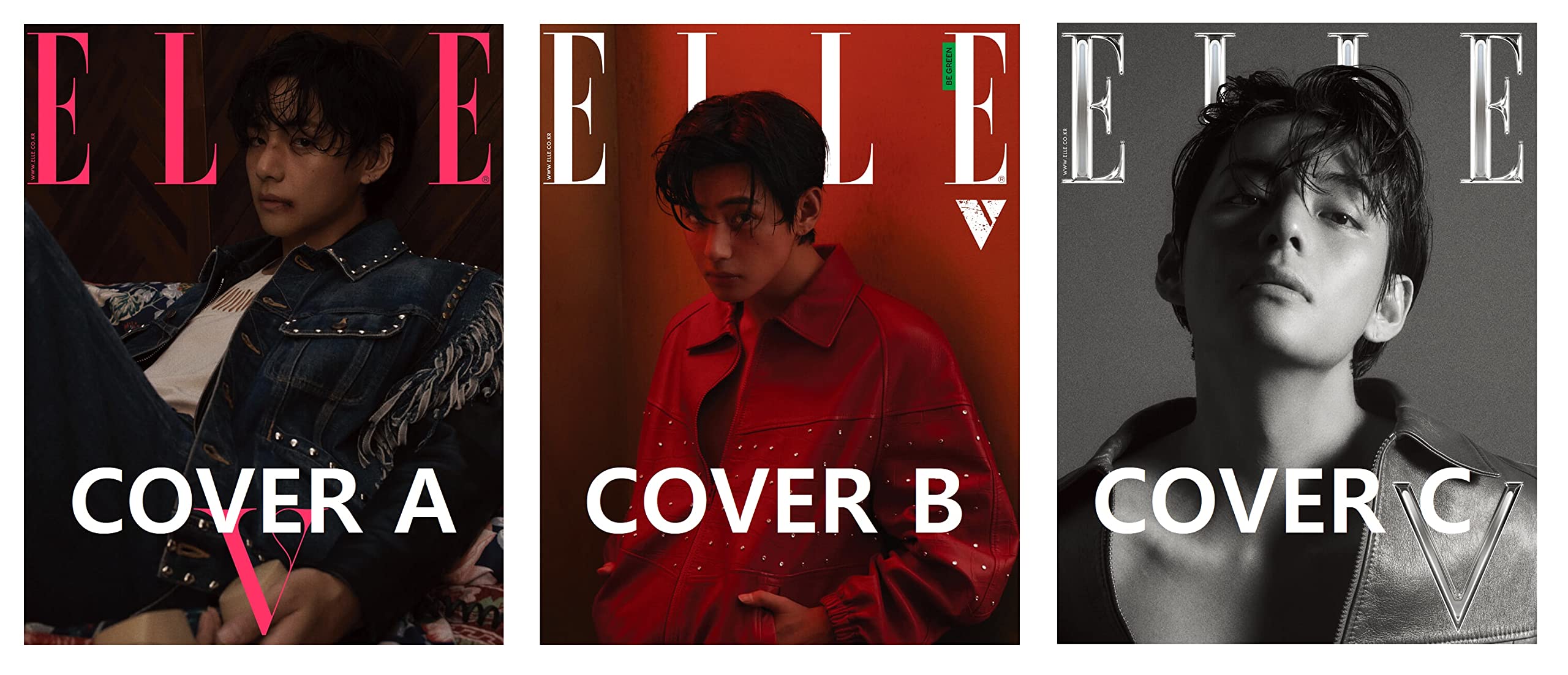 ELLE MAGAZINE KOREAN APRIL 2023 BTS V (Cover A)