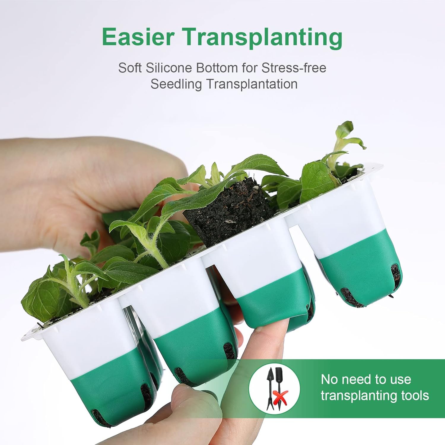 Abeautiu Reusable Seed Trays 2 Pack Seedling Starter Kit with Lids Humidity Adjustable for Seeds Growing Starting Greenhouse Plant Germination 2 Packs : Patio, Lawn & Garden