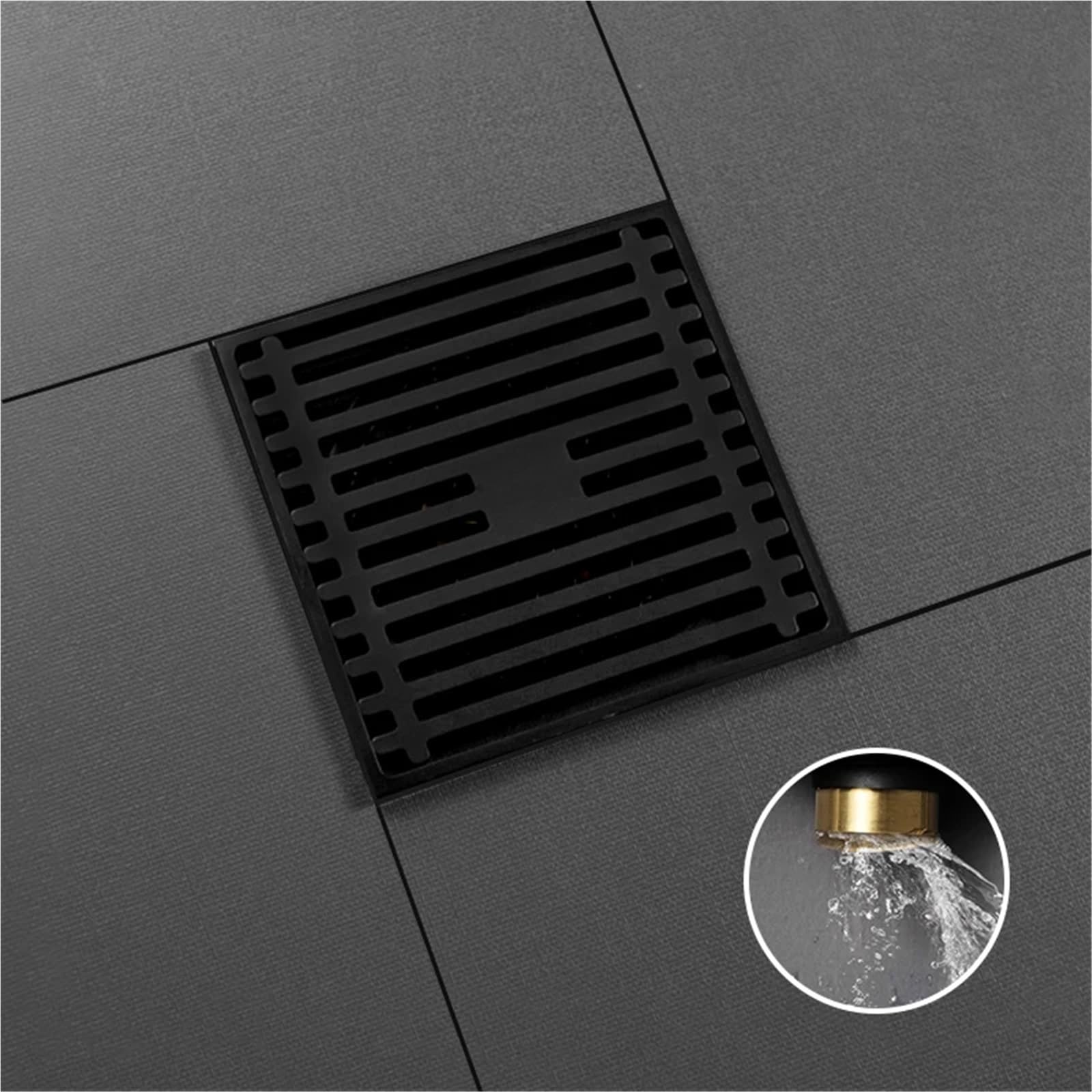 Drenaje De Suelo Desagüe de Suelo Invisible for baño, balcón, Lavadora, latón, Drenaje rápido, Inserto Azulejos, desagües Cuadrados para Lavabo(Type A)