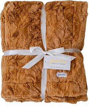 GRACED SOFT LUXURIES Faux Fur Throw Blanket Soft Camel XL 60x80