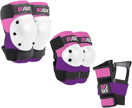 80SIX Juego de almohadillas multideporte equipo de protección para patineta, ciclismo, patinaje sobre ruedas y scooter
