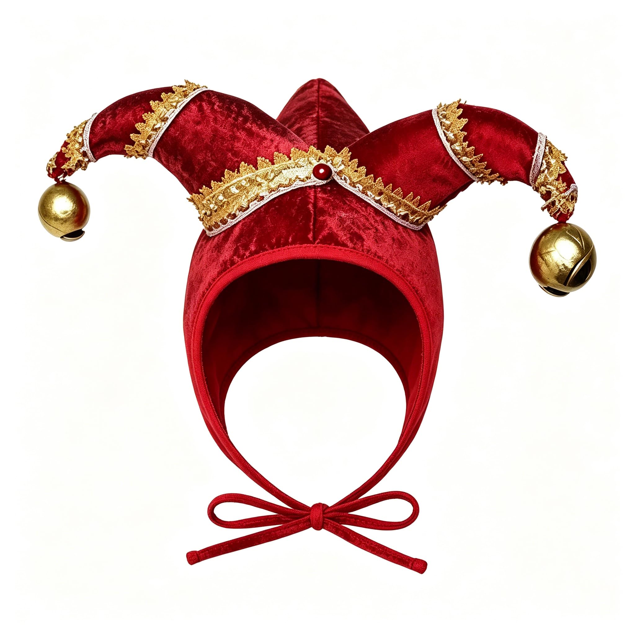 ANDHOM Jester Hat Clown Joker Costume Accessory with Bells for Halloween Christmas Carnival Mardi Gras Cosplay (03 Red) — image 1