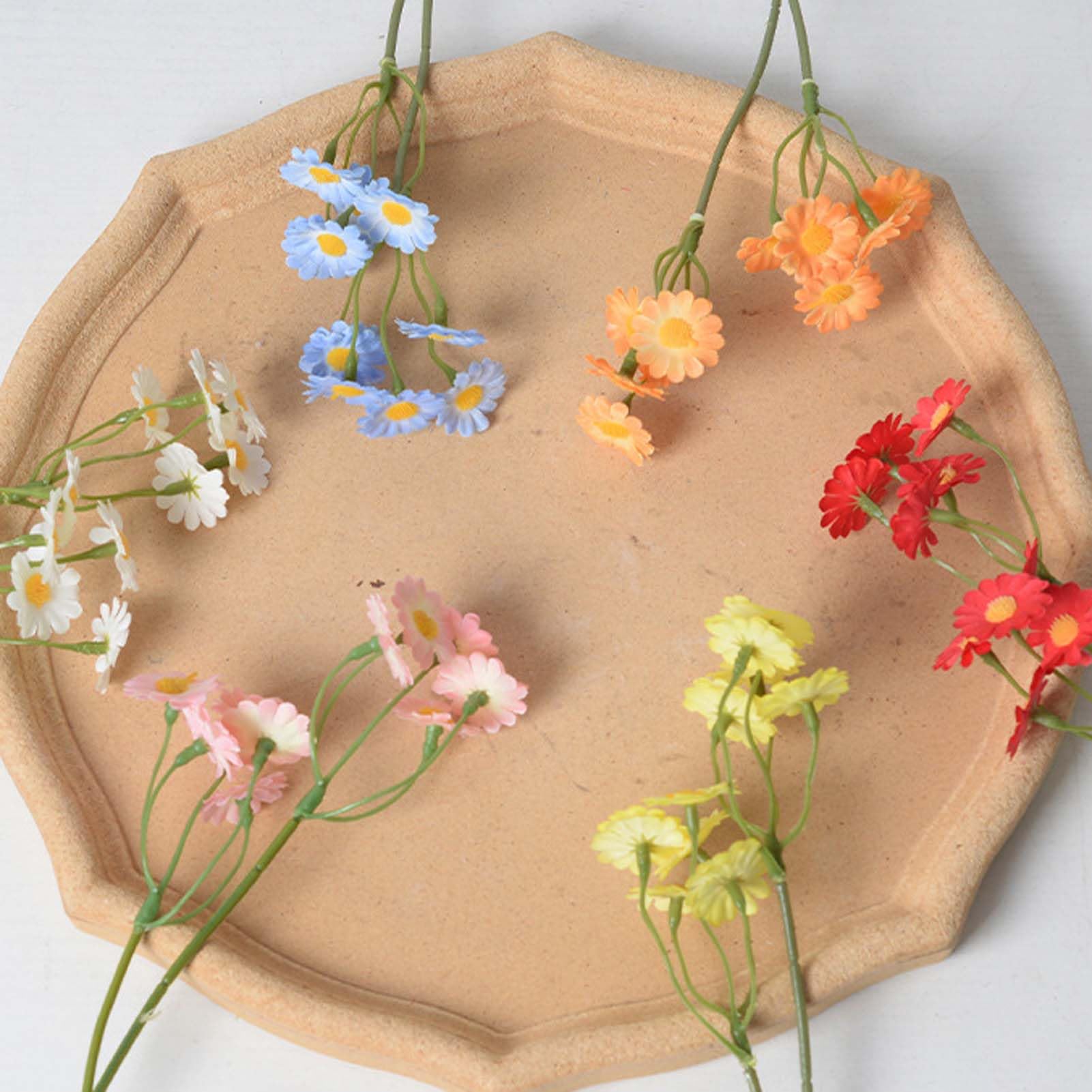 HUHJYUGE Flores Falsas Decorativas, Ramo De Seda Artificial para Jarrones, Estilo Elegante Y Natural, Sin Mantenimiento, para Casa, Mesa, Salón, Dormitorio, Oficina, Boda Y Fiesta