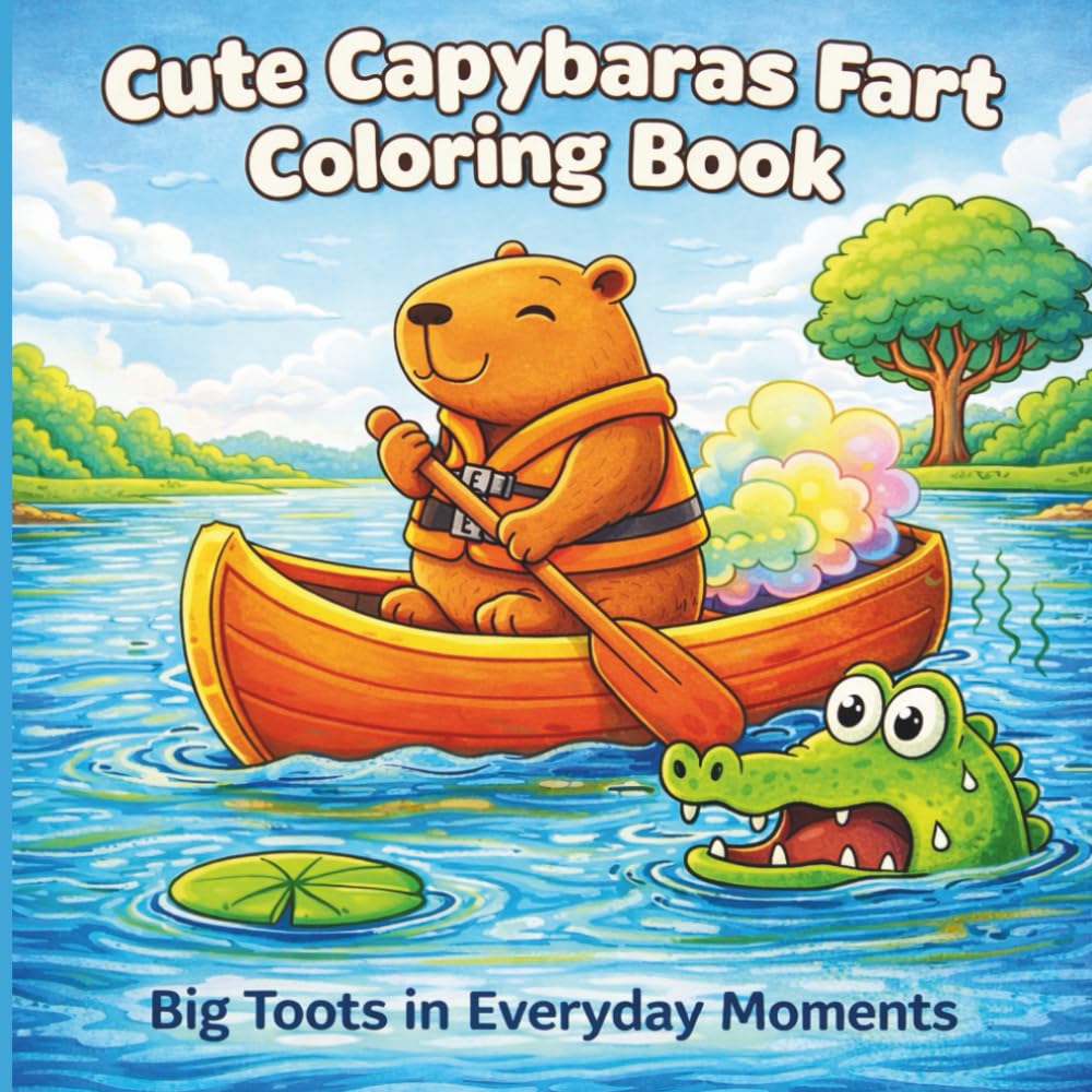 Cute Capybaras Fart Coloring Book: Big Toots in Everyday Moments