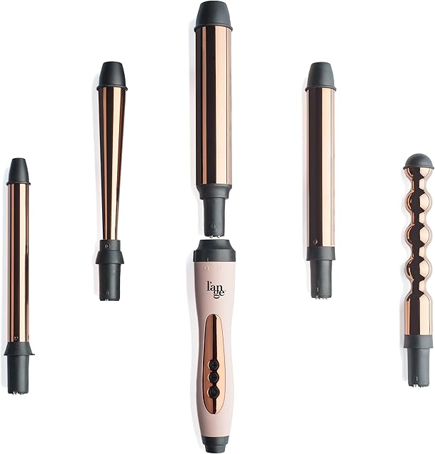 L'ANGE HAIR Le Cinq 5-in-1 Hair Curler Set - 19mm, 25mm, 32mm, 19-25mm and Bubble Titanium Barrels - Professional Curling Wand Set - Hair Wands for All Hair Types - Interchangeable Curling Wand Set.