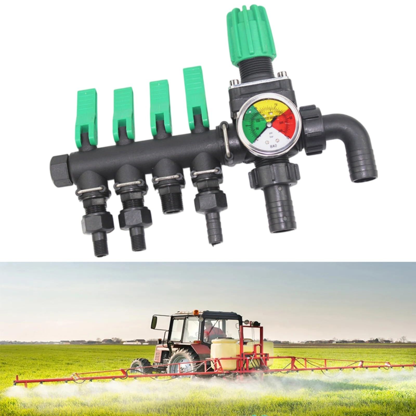 Landwirtschaftliches Sprühventil 3-Wege ABS Hochdruck Wasserverteiler für Landwirtschaft Tierhaltung Aquakultur