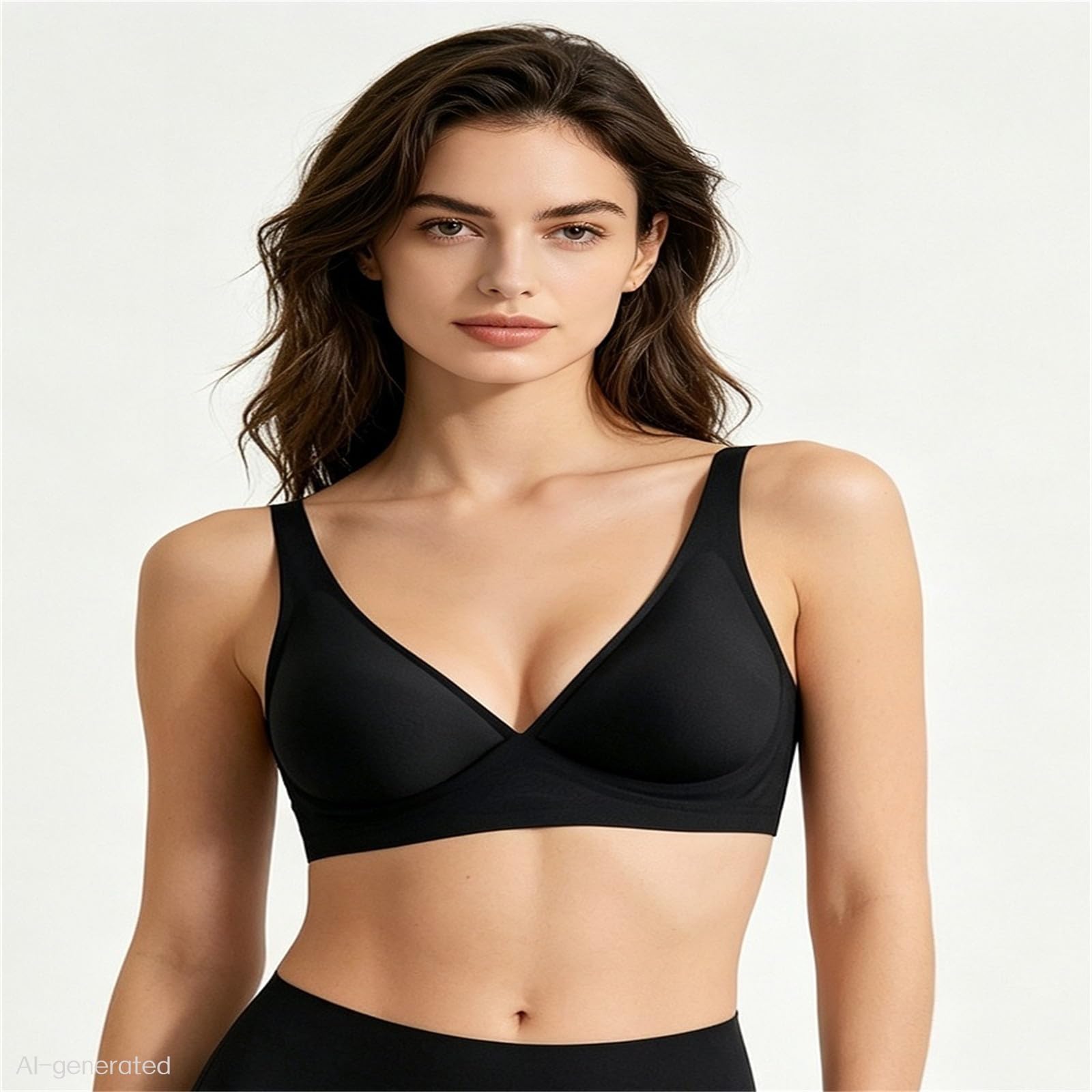 Sujetadores para mujer, sin costuras, sin costuras, escote en V profundo, sin aros, soporte suave, delgado, cómodo, espalda en U, lencería diaria