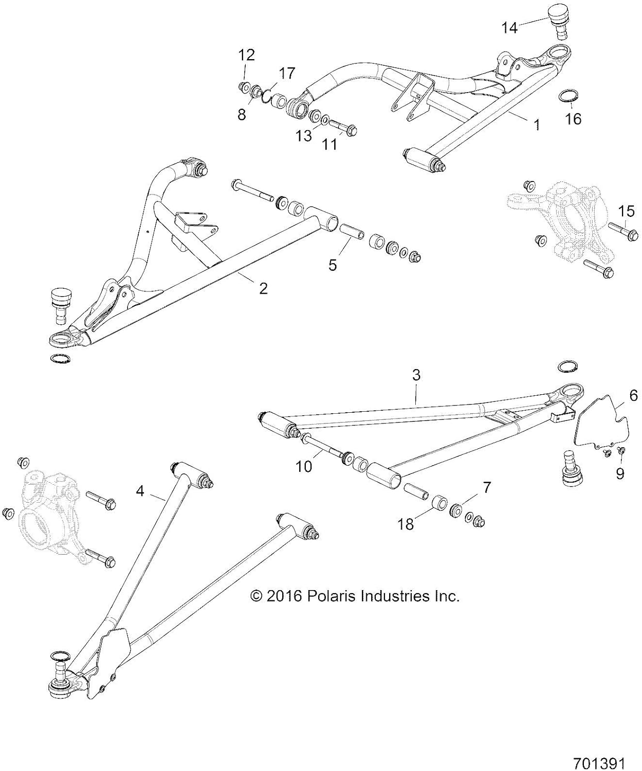 Polaris RZR Control Arm, Front, Lower, Left Hand, Indian Sky Blue, Genuine OEM Part 1021480-737, Qty 1