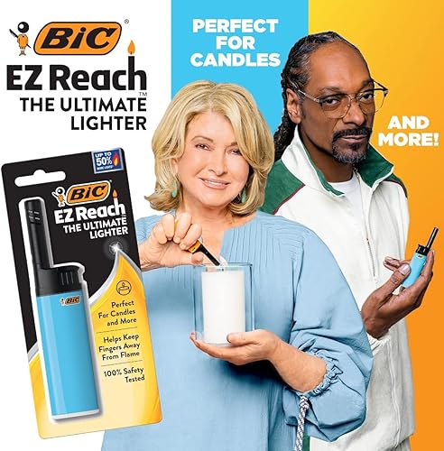 Miniatura 5 de BIC EZ Reach - Encendedor de velas, el encendedor definitivo con varita extendida para parrillas y fogatas (1.45 pulgadas), encendedores Bob Marley,