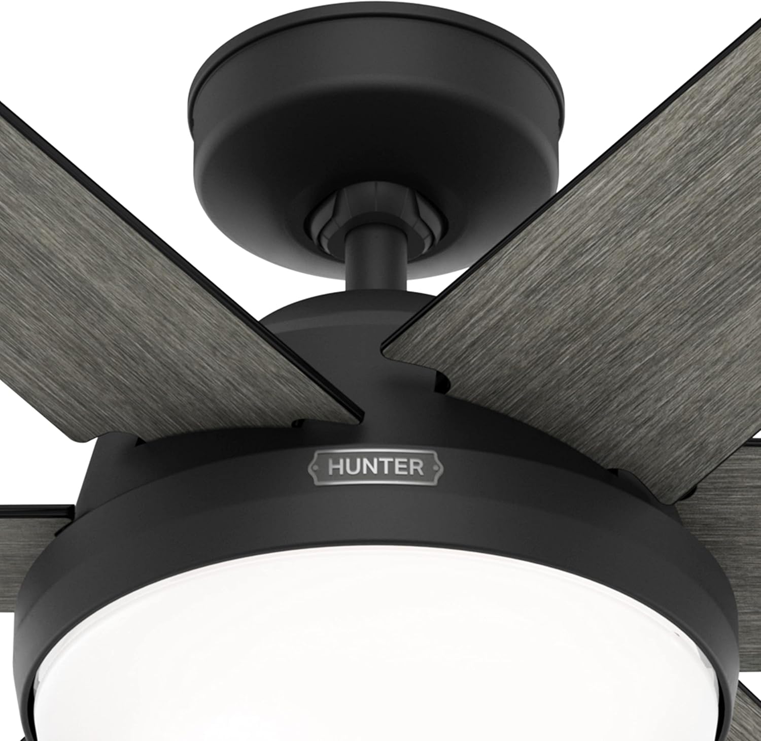 Hunter Fan 60 inch Casual Matte Black Indoor Ceiling Fan with LED Light Kit and Remote Control for Bedroom, Living Room/Family Room, Dining Room, Kitchen, Office (Renewed)