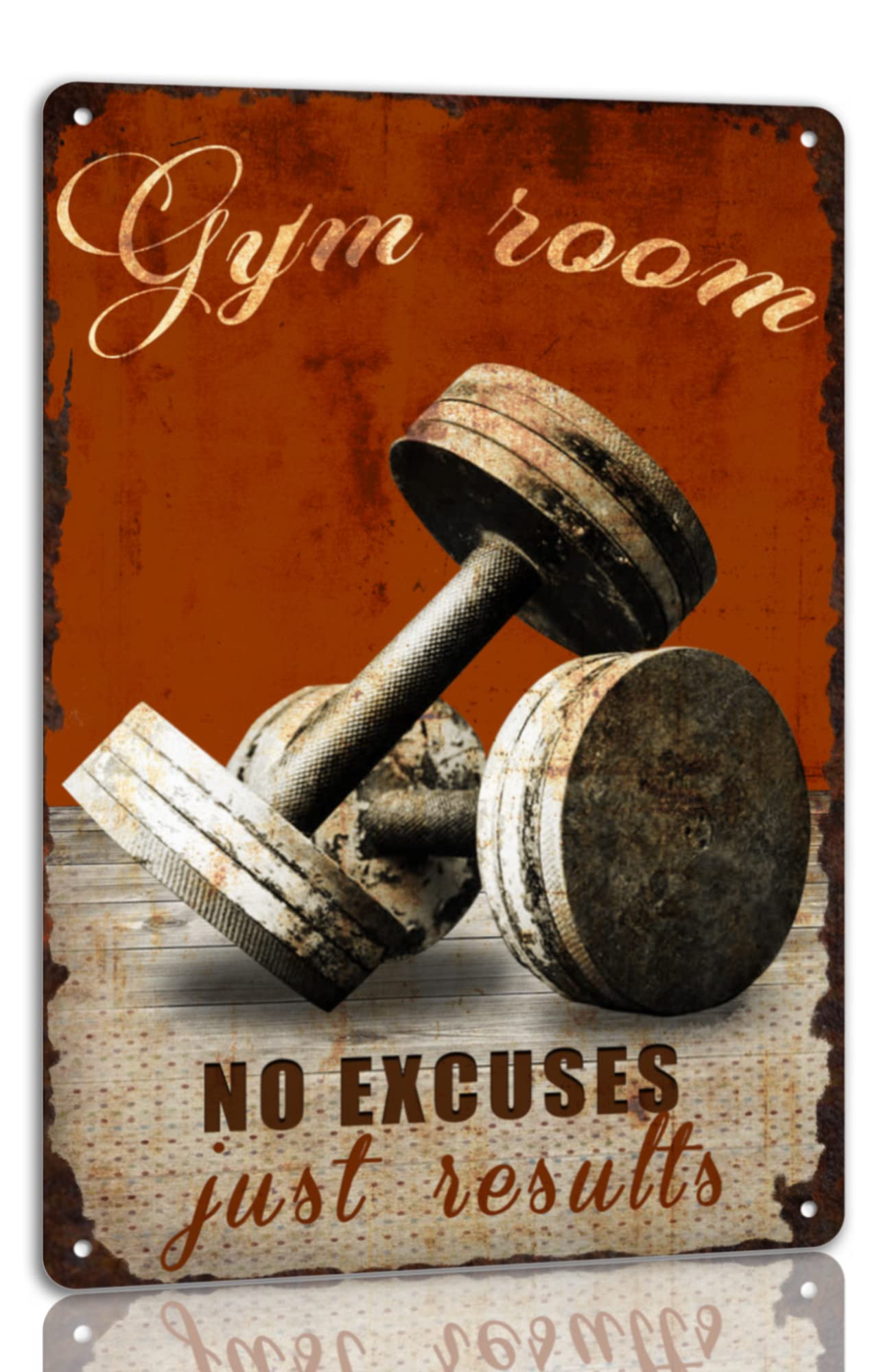 Kwqdozf As Pic Vintage Metal Tin Sign Gym Results Wall Art For Home Kitchen, 8X12 Inch