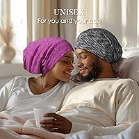 Vista 6 de LULUSILK Gorro de Dormir con Forro de Seda de Morera, Se Acabó el Cabello Encrespado y Enredado, Envoltorio de Cabello de Seda que se Mantiene