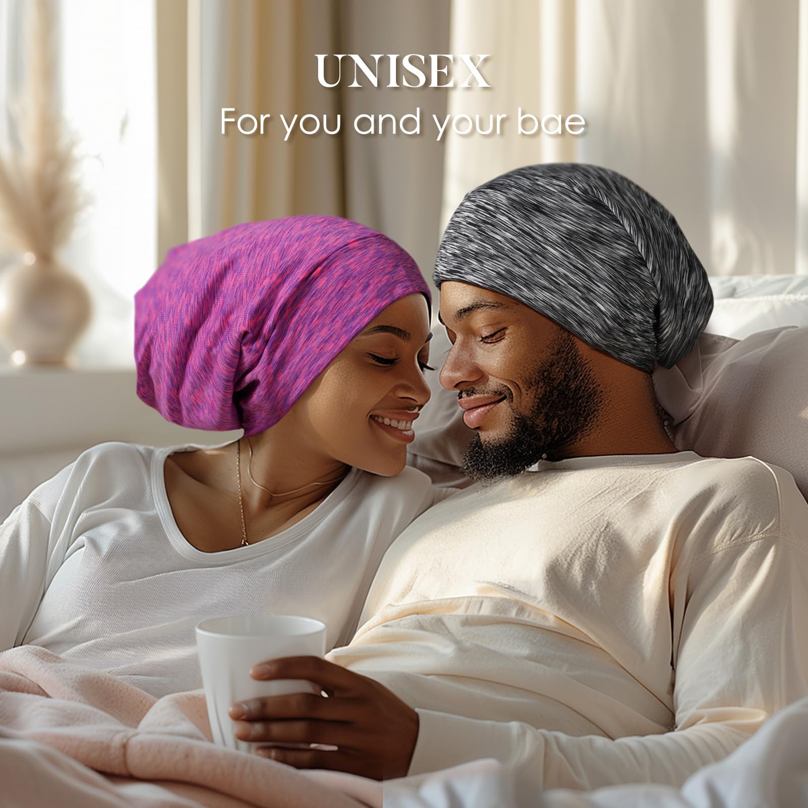 Mulberry Silk Sleep Bonnet Double Layer Adjustable Tie Hair Care Wrap 50% Pure Mulberry Silk Sleep Cap for Women Hair Care,Double  main image 4