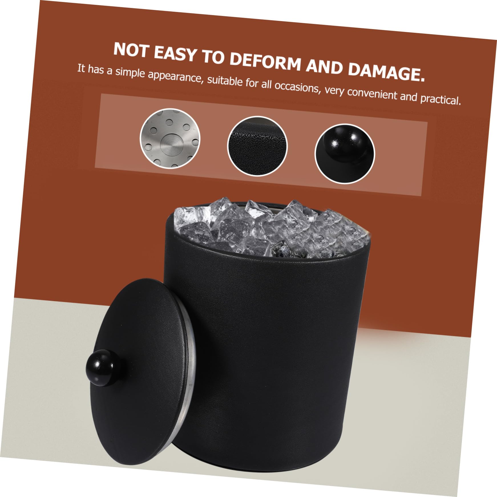 Cabilock 1 Cubo De Hielo De Acero Inoxidable Cubo para Botellas De Bebidas Cubos De Hielo para Whisky Vino Vasos para Exteriores Botellas De Cerveza Bandeja Redonda Galvanizada Cubo