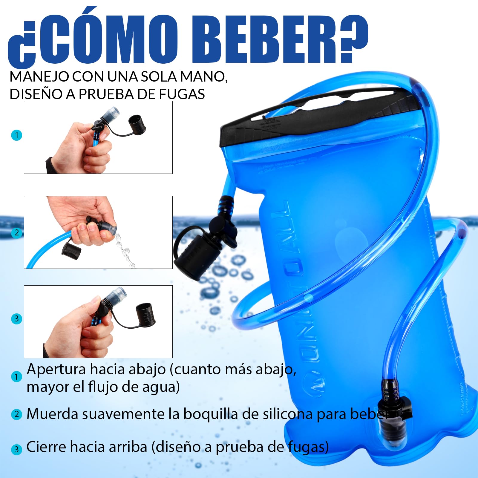 Mochila Hidratación con Bolsa de Agua 2L y Funda, Mochila Senderismo 20l Impermeable, Mochila Ciclismo Running Hombre Mujer Ligero para Bicicleta Montaña MTB Trekking Esquí Moto