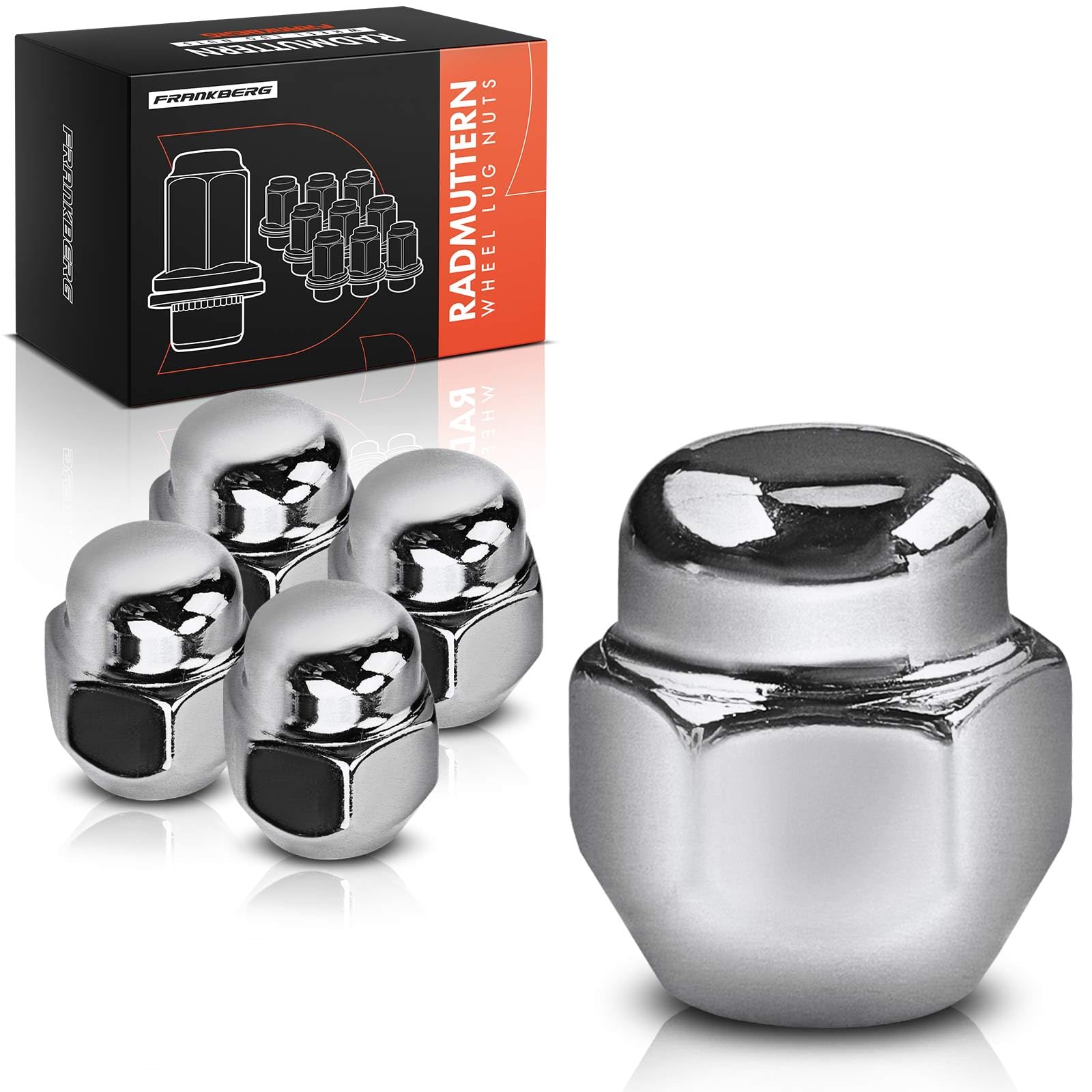 Frankberg 5 écrous de roue | Compatible avec: Juke F15, Primera Hatchback P11, Primera Traveller WP11, Primera P11, Pathfinder III R51, Feuille ZE0