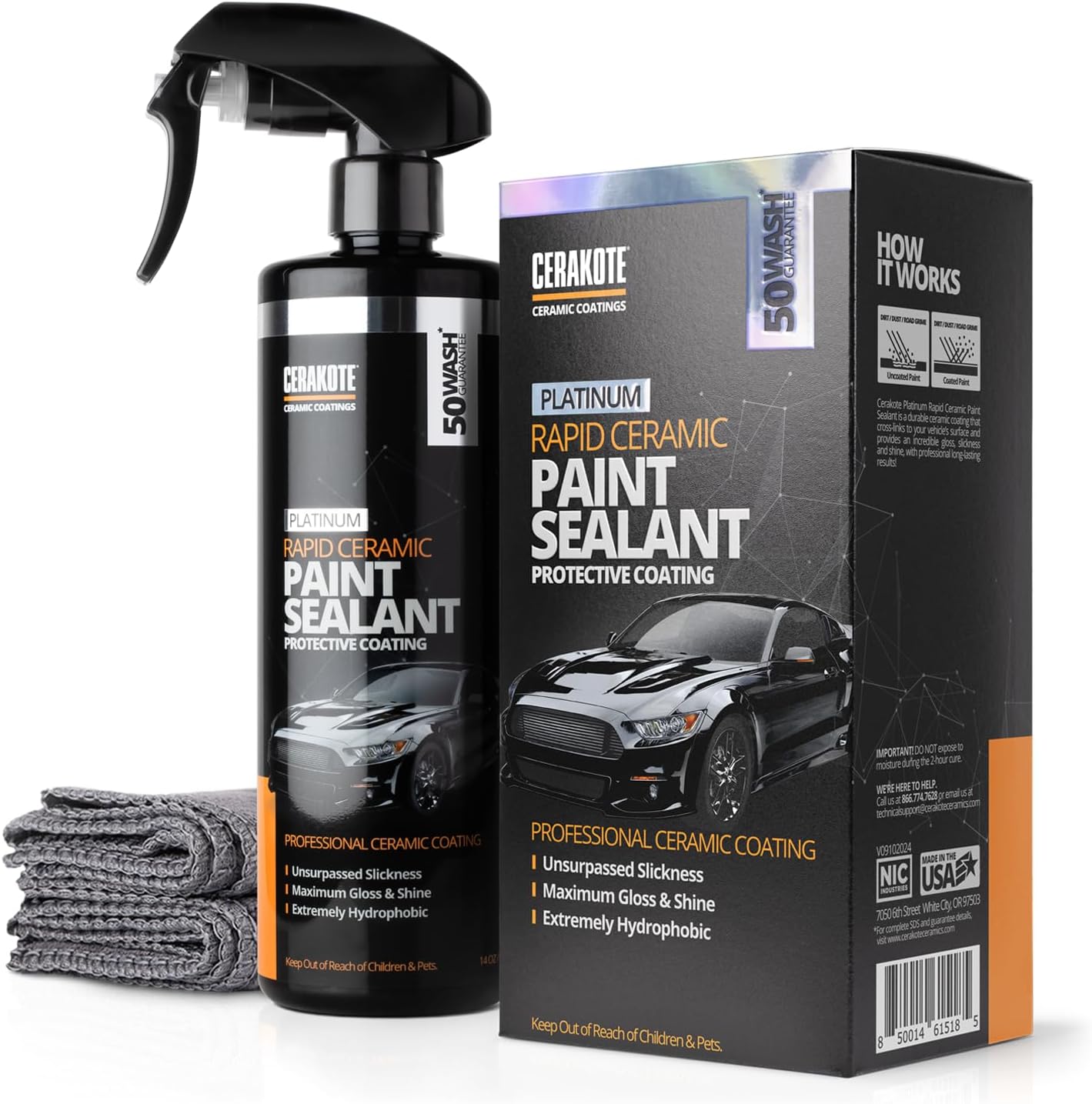 CERAKOTE® Platinum Rapid Ceramic Paint Sealant Spray - 14 oz Bottle - Maximum Gloss