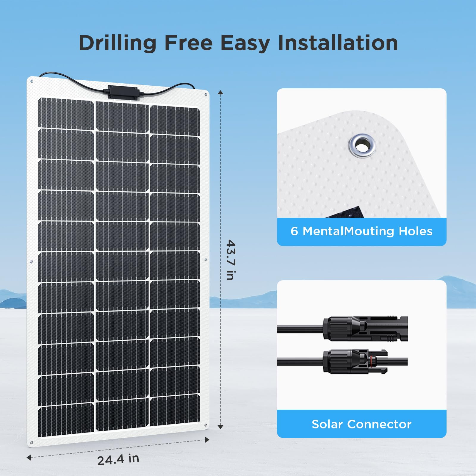 Amazon | Callsun 100W フレキシブルソーラーパネル 240°曲げられる超