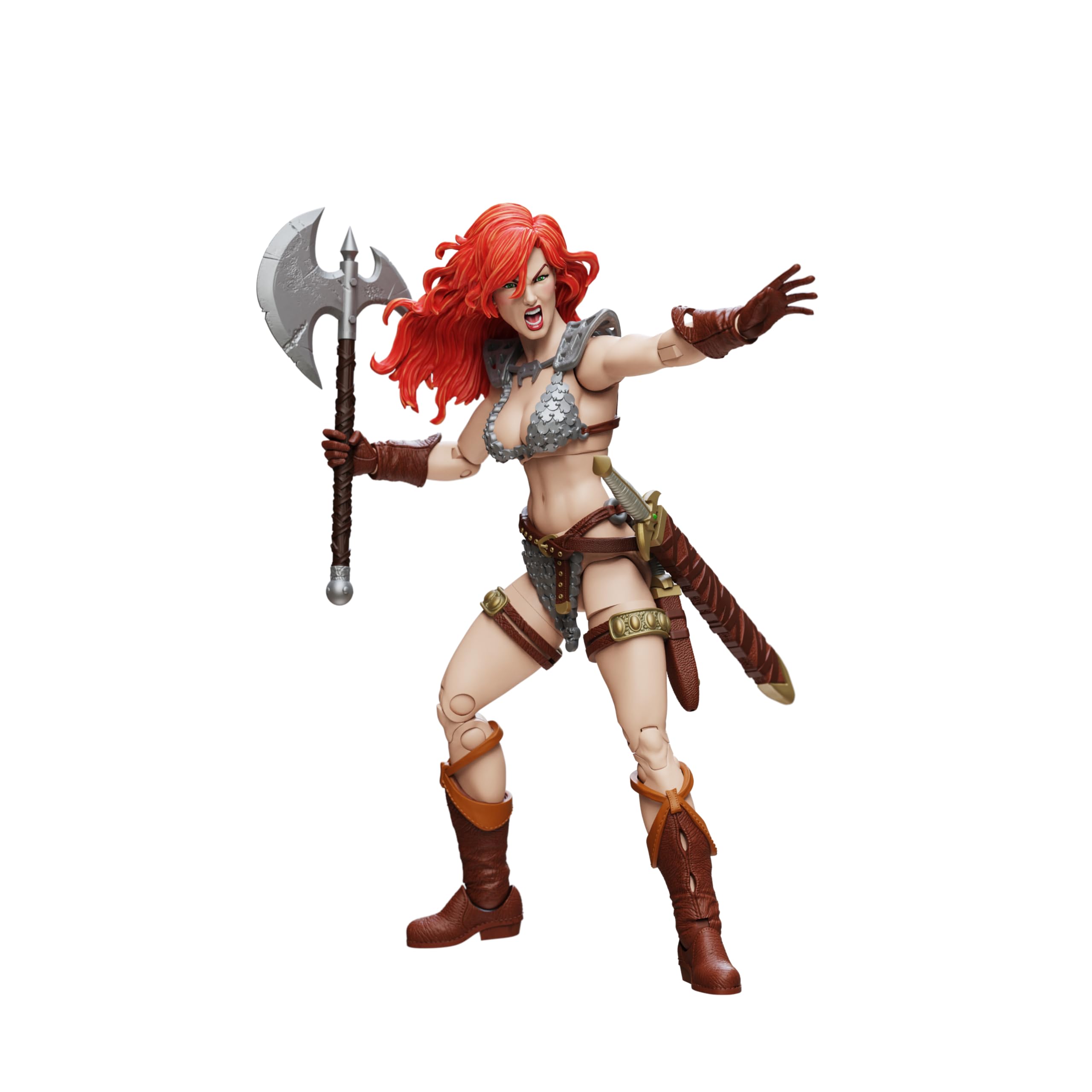 Boss Fight Studio Hero H.A.C.K.S.Red Sonja Action Figure - Highly Articulated Collectible and Customizable Figurine with Interchangeable Parts and Accessories - 1:18 Scale