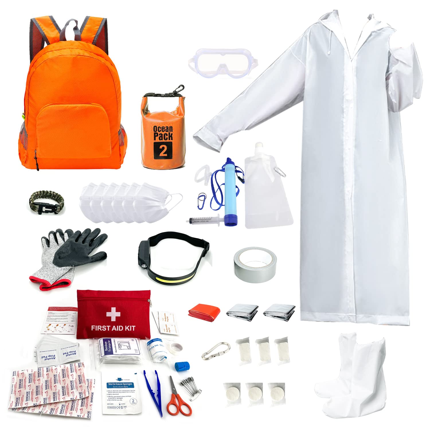 Amazon.co.jp: 火山噴火対策 27点避難セット 1人用 非常用 防災グッズ