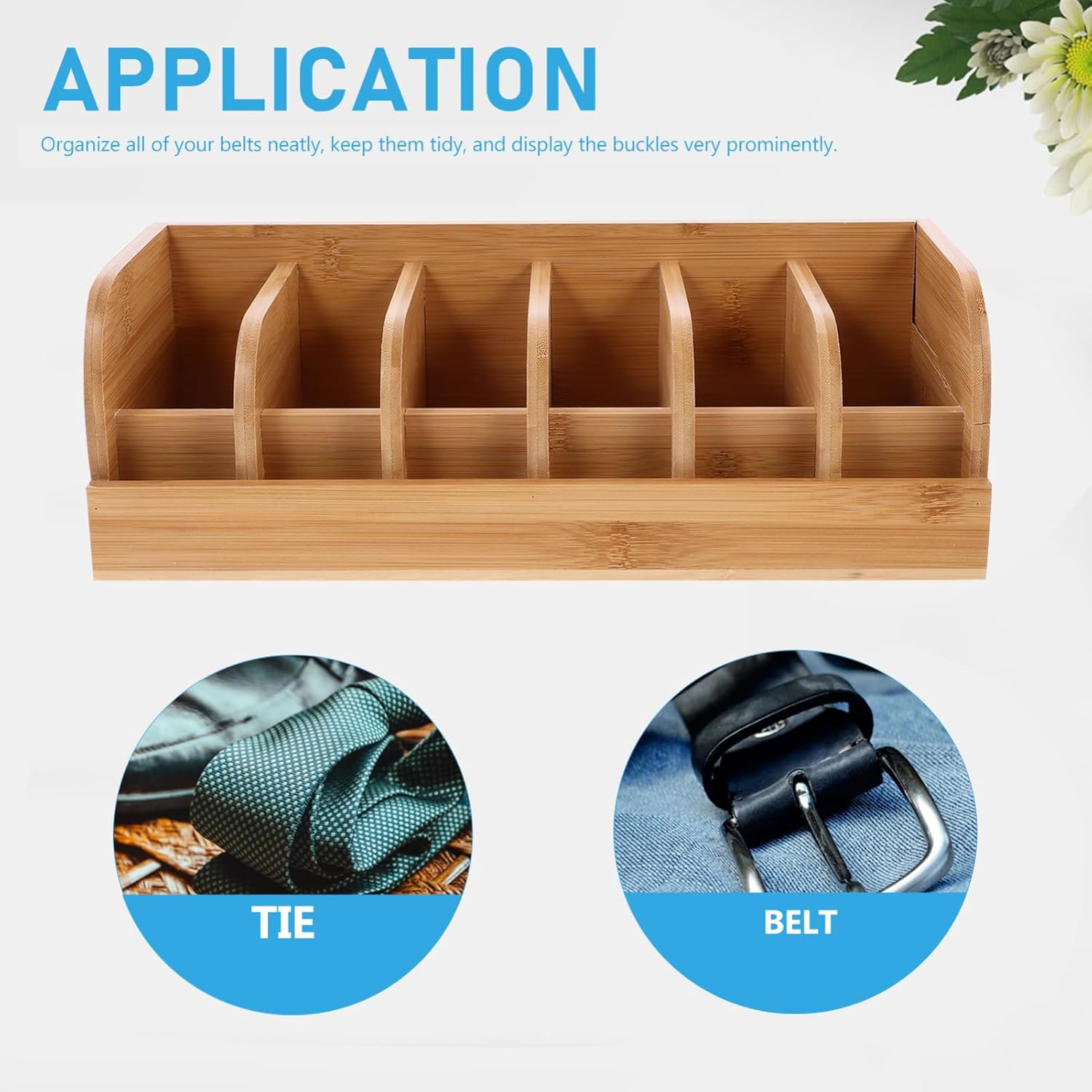 Belt Display Case Compartments Stylish Belt Storage Holder for Counters Convenient Organizer for Retail and Home Use and Smooth Design