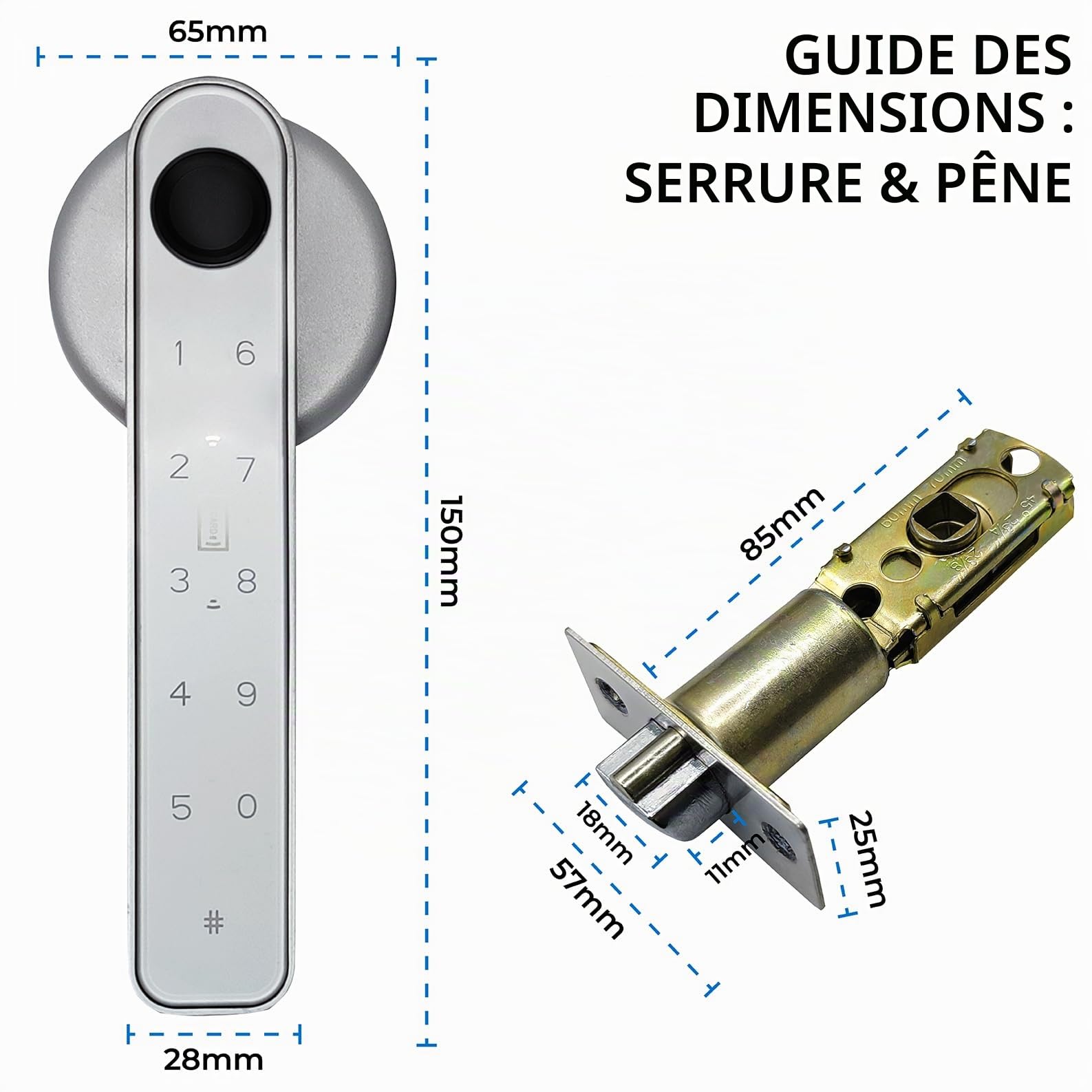 LED ATOMANT Serrure Connectée Porte avec Empreinte Code Carte et Clé | Sécurité biométrique, Contrôle via smartphone, Système 5-en-1