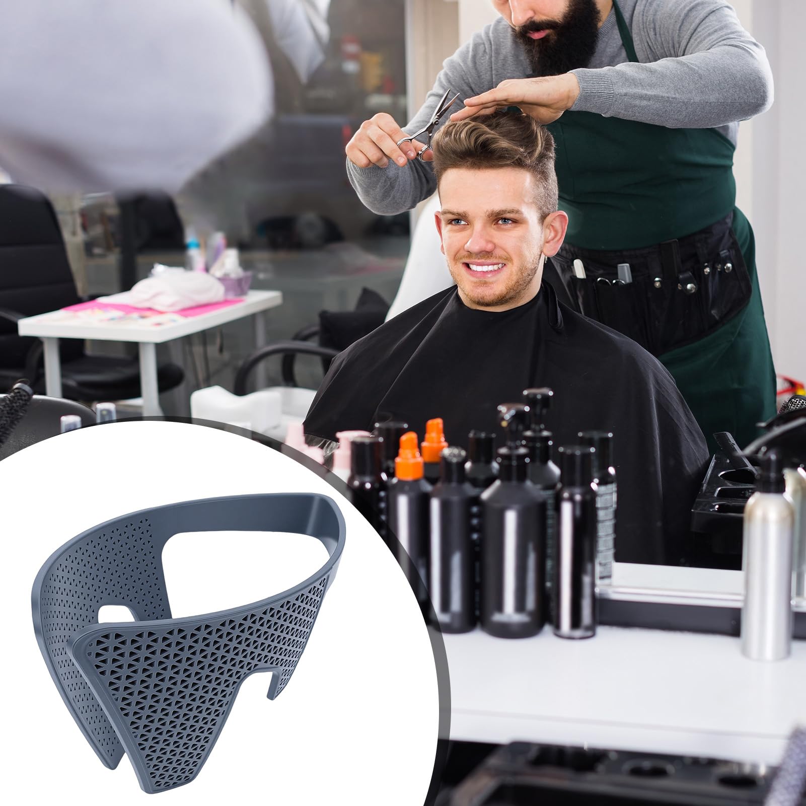 Yinhing Outil de Presse à Cheveux Latéral pour Hommes, Fer à Aplatir Anti-frisottis à Couverture Complète 3D avec Trous Micro-ventilés pour une Répartition Uniforme de la Chaleur,