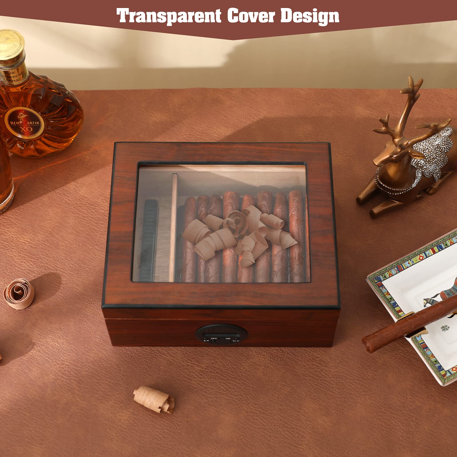 Robeent Cedar Cigar Humidors Box.with Multifunction Digital Hygrometer