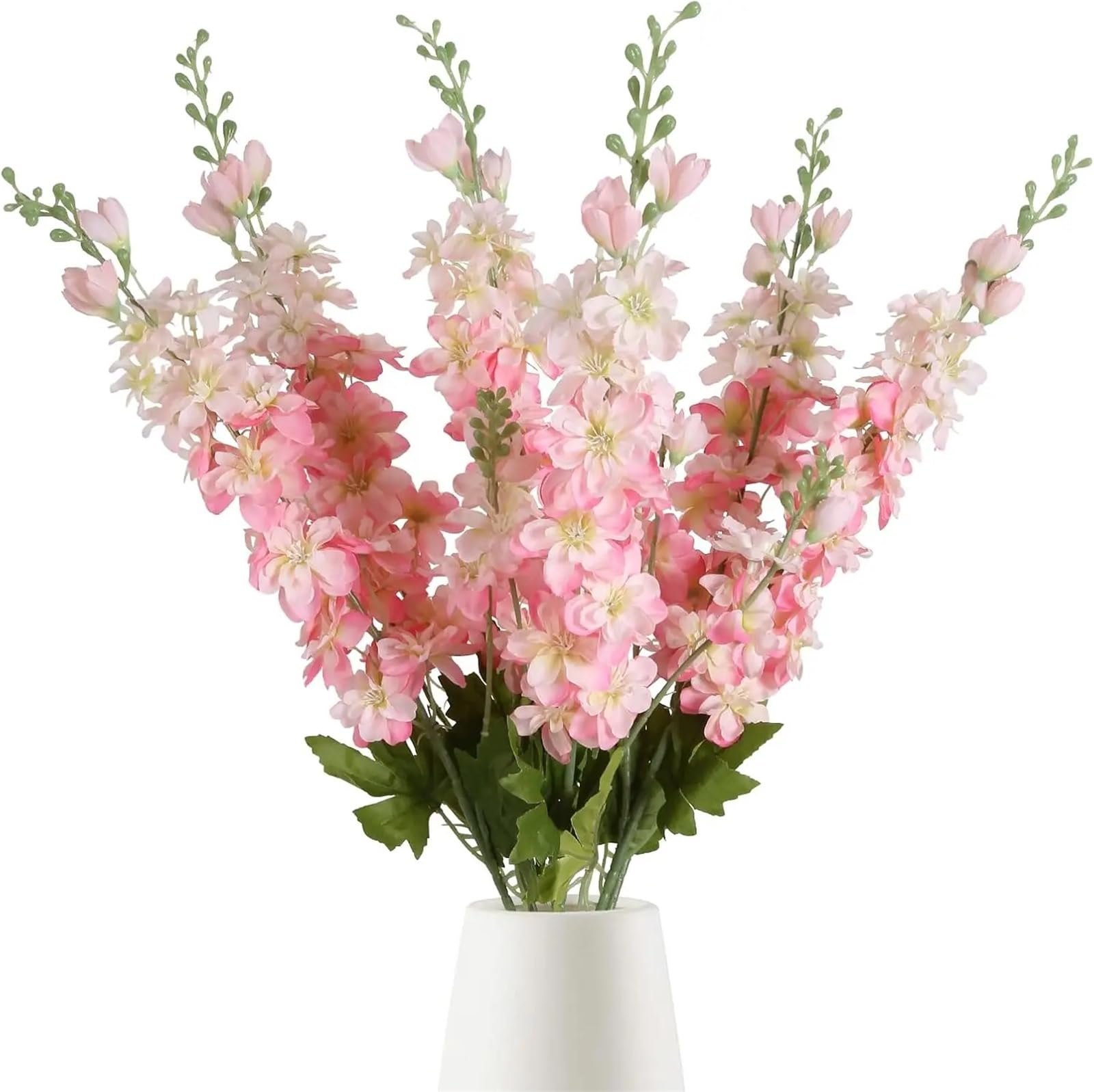 FonHNDG Artificial Flower Branches 6pcs Blue Delphinium Artificial Flowers Long Stem Larkspur For Wedding Centerpieces Floral Arrangements Home Vase Decor(Color12)