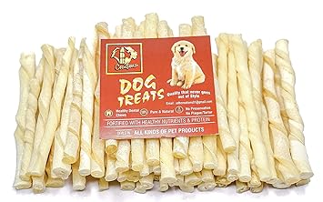 ADB Creations Rawhide Twisted Treat Chew Sticks for Dogs of All Life Stages, Milk Flavor, Pack of 250Ggm