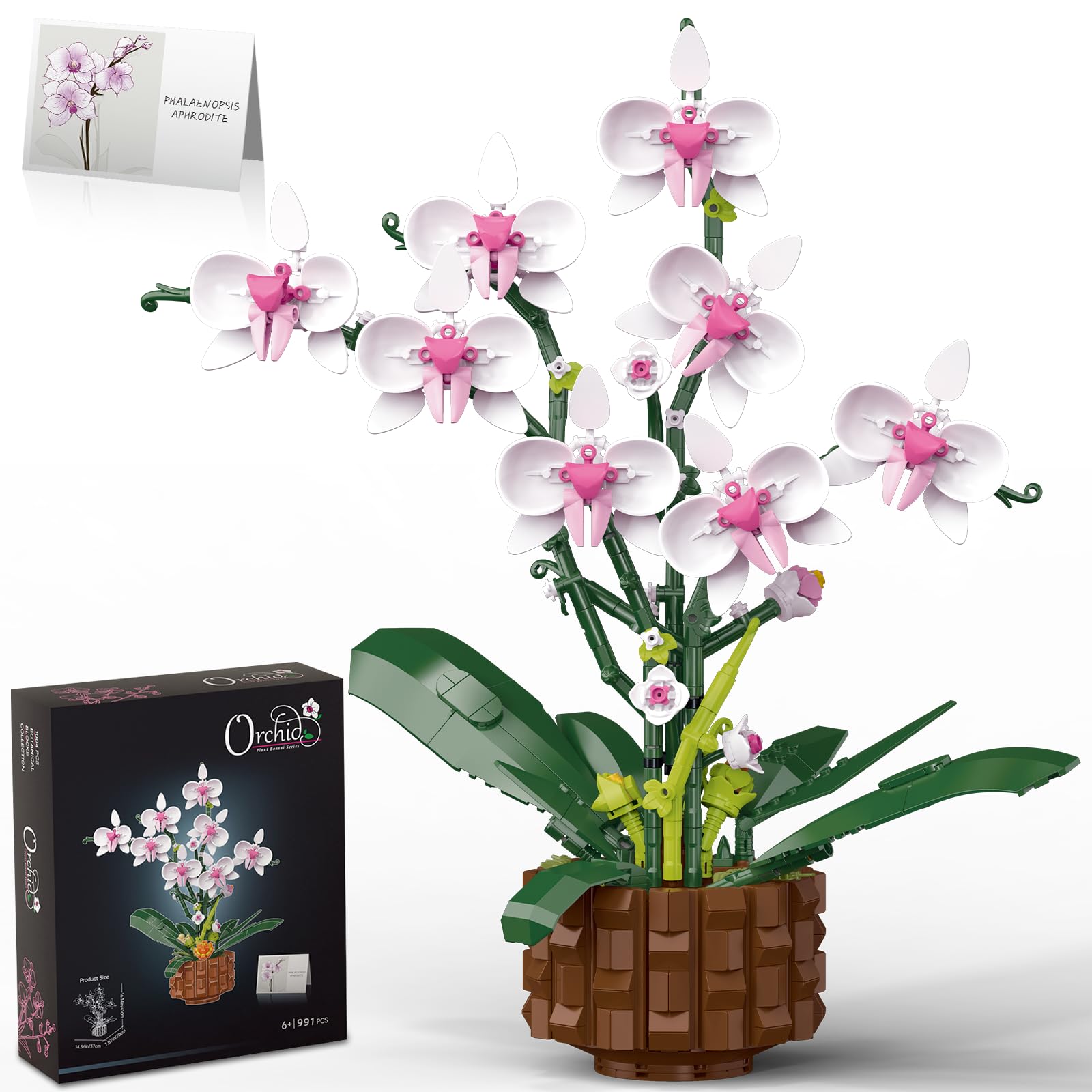Flowers Building Block Set 991 Piece, Simulated Artificial Flowers