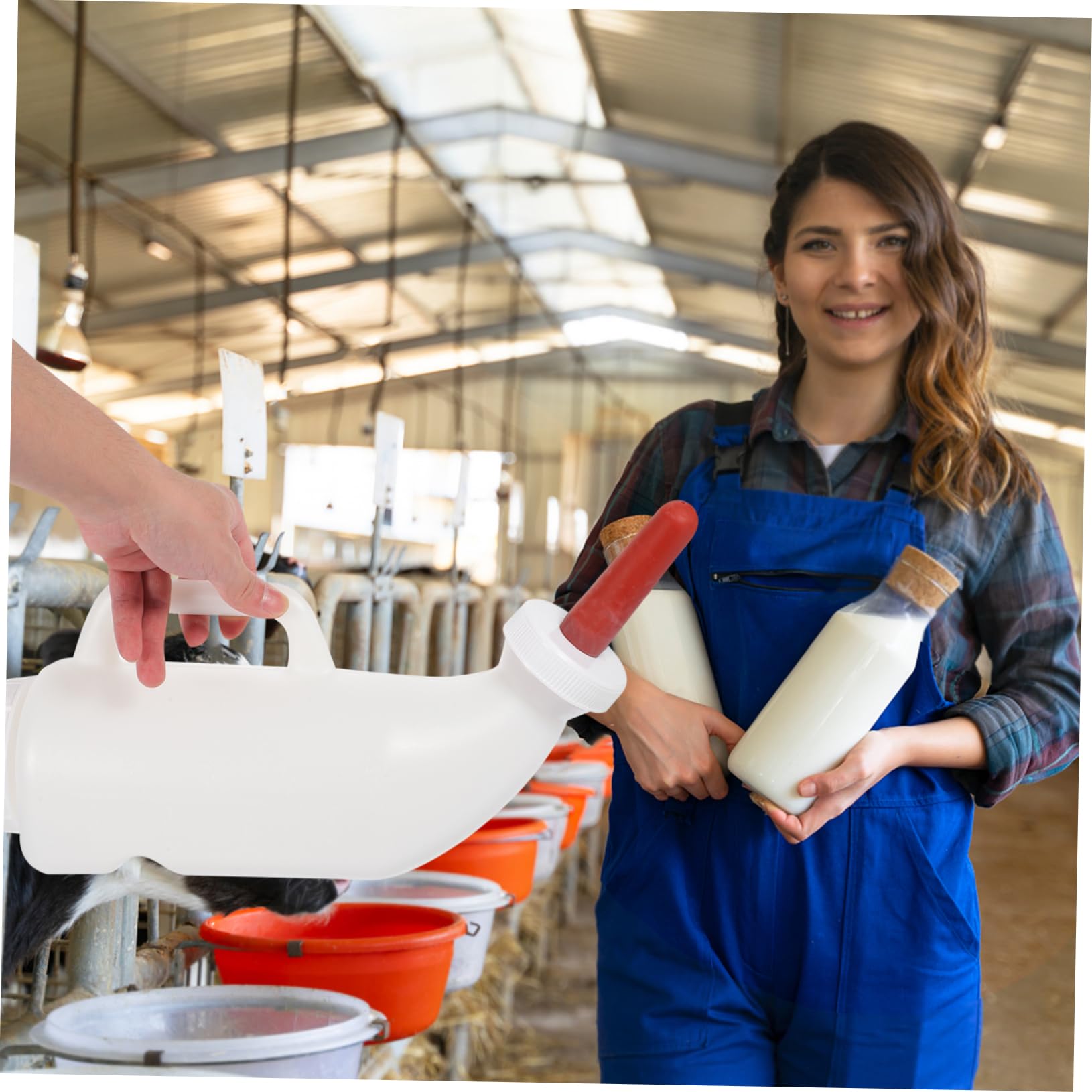 Kisangel 2juegos Biberón De Alimentación Para Terneros Corderos y Cabras Con Diseño Ergonómico y Capacidad Para Granjas y Cuidado De Animales Jóvenes