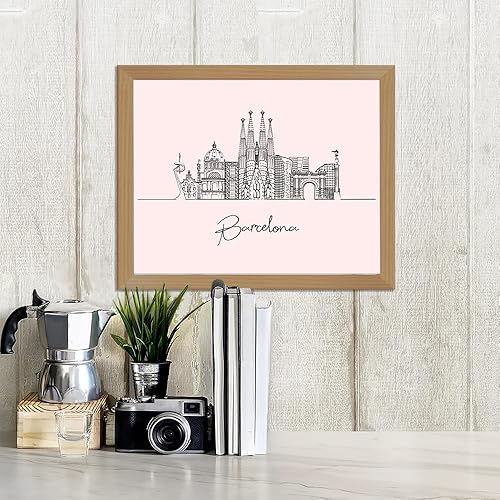 Vista 301 de TJ Originals - Barcelona, Madrid y España vistas de la ciudad, arte de pared ilustrado a mano, decoración de pared de sala de estar - Pósteres