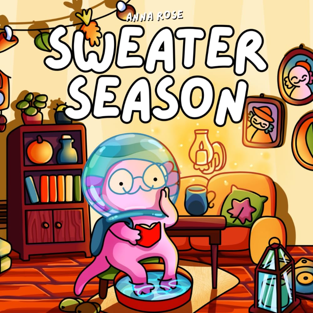 Sweater Season: Cozy Winter and Autumn Coloring Book for Adults & Teens with Cute Animal Friends in Hygge Fall Scenes