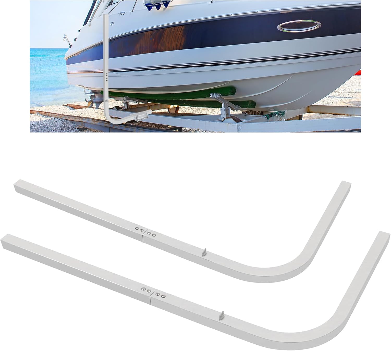 KUAFU 46In Tall 1-1/2" Boat Trailer Square Guide 1/8" Thick Aluminum Guide Pole On Poles Guide Rustproof（1 or 2 pcs）