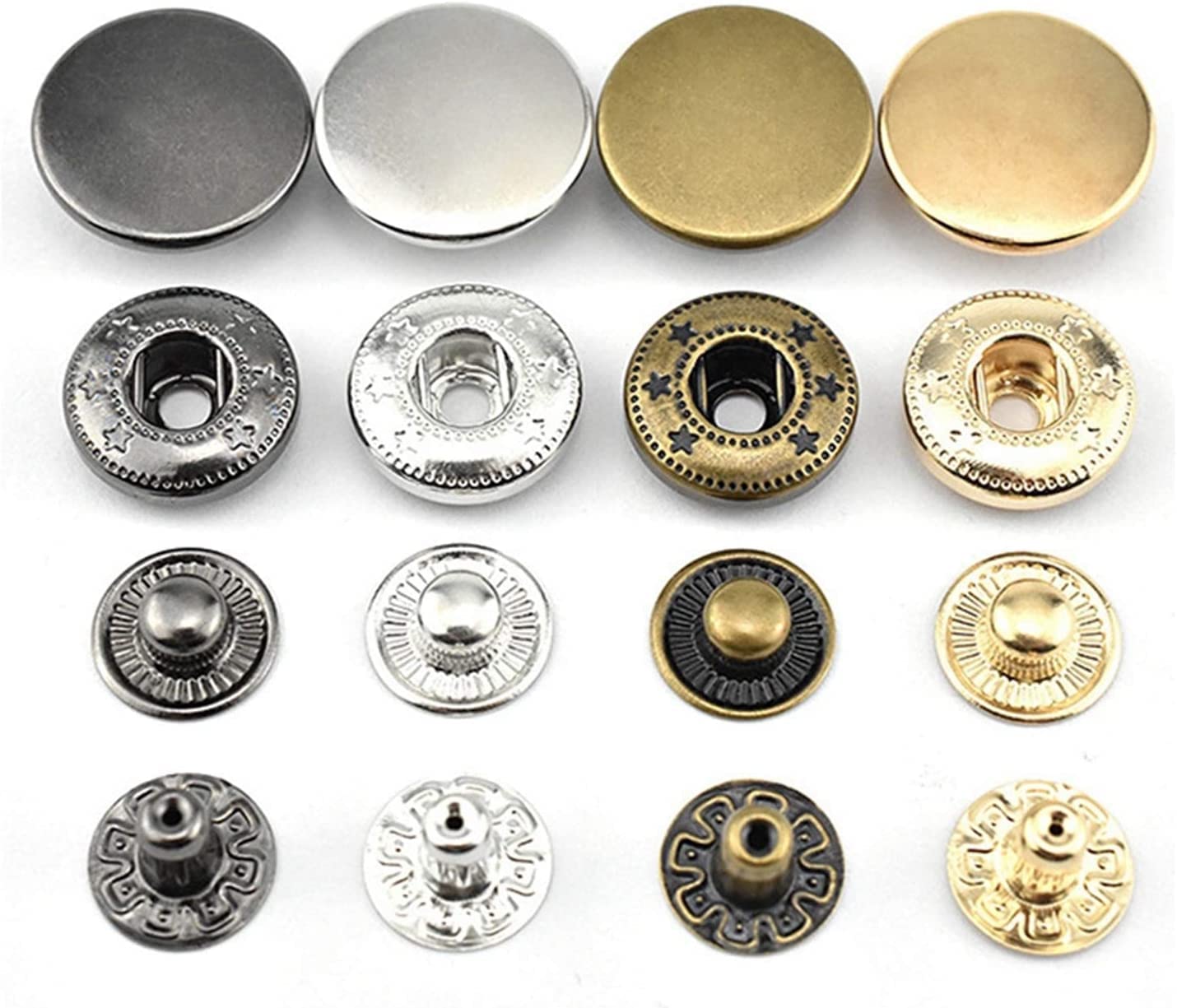 Weddecor Lot De 100 Boutons-pression En Forme De S En Bronze