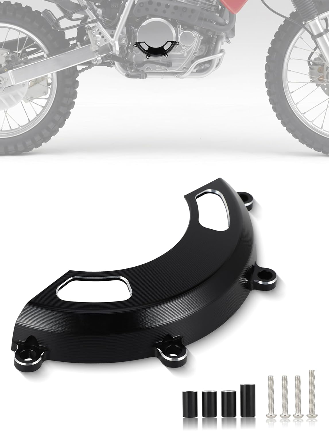Dirt Bike Engine Cover Guard for XR650L,CNC Aluminum Motorcycle Case Saver Protector for XR 650L 1993-2024-Black