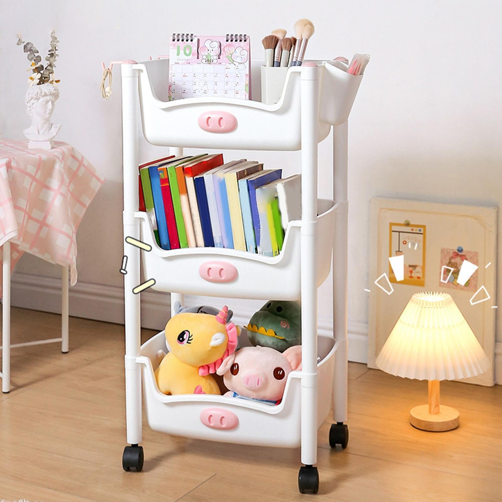Étagère de rangement pour chariot utilitaire, étagères de | rangement stables, chariot de rangement à plusieurs niveaux, chariot de rangement, étagères utilitaires polyvalentes, étagère