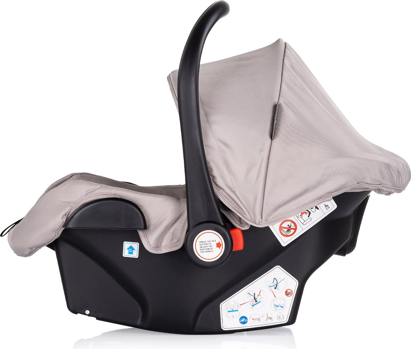 Chipolino Babyschale i-Size Aura (40-85cm) Gruppe 0+, Griff verstellbar, Gurt hellbraun