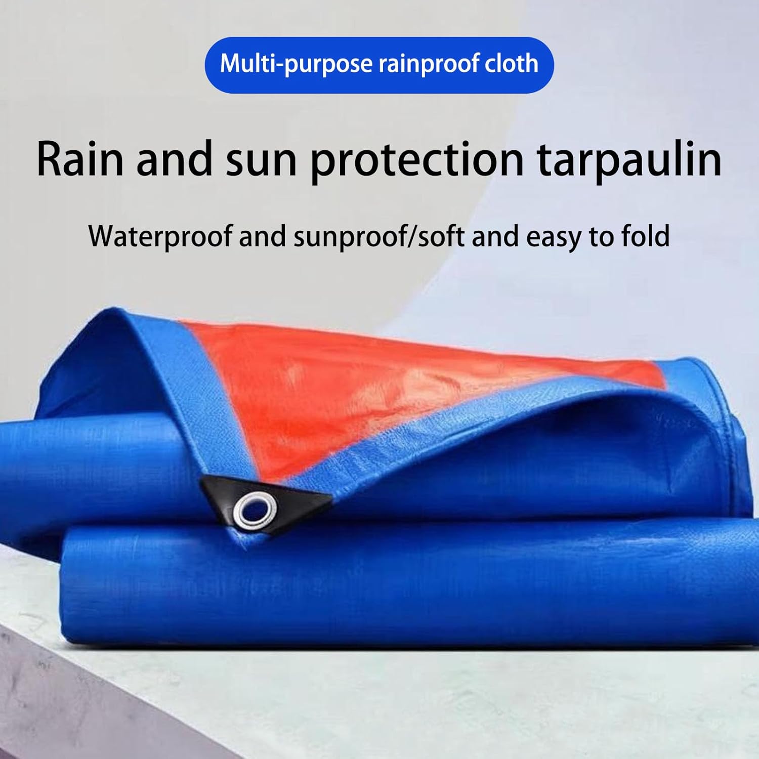 Finished Size 5x10 Feet Tarp with Rustproof Grommets Heavy Duty Multipurpose Tarpaulin Cover for Canopy Tent、Roof、Camping、Woodpile Blue 3 * 5m