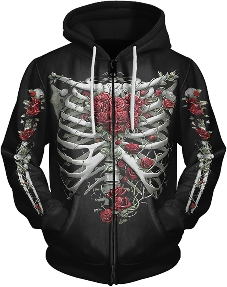 Survêtement Halloween Homme Squelette - Gris - Multisport Fitness - Manches Longues Gris - Prêt-à-Porter