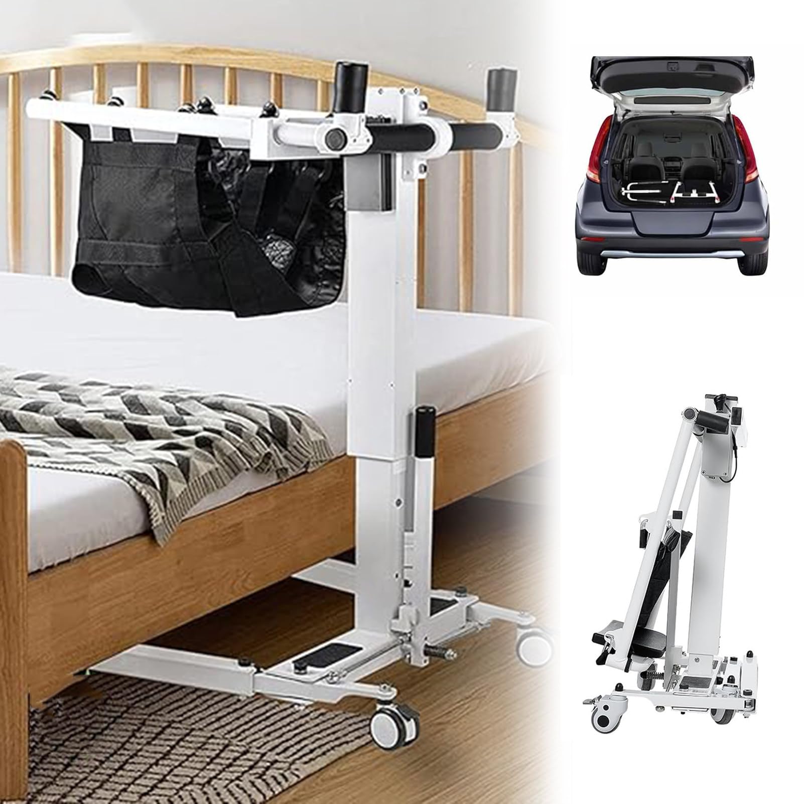 Silla Elevadora EléCtrica Para Traslado De Pacientes, GrúA Elevadora Para Personas Con Discapacidad Para El Hogar, Para Coche, Con Altura Ajustable, Silla De Ruedas Plegable Para Personas Mayores
