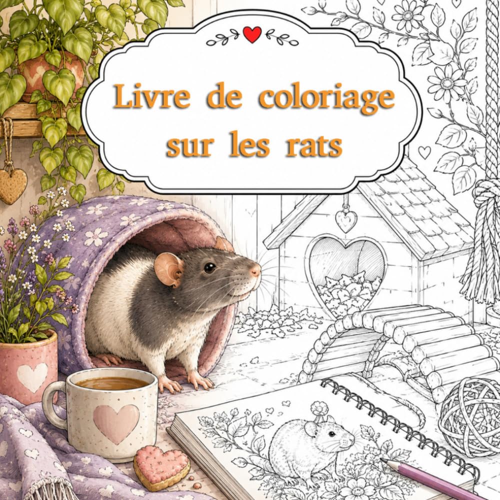 Livre de coloriage sur les rats: Des rats adorables, des scènes chaleureuses et des moments pleins de tendresse à colorier