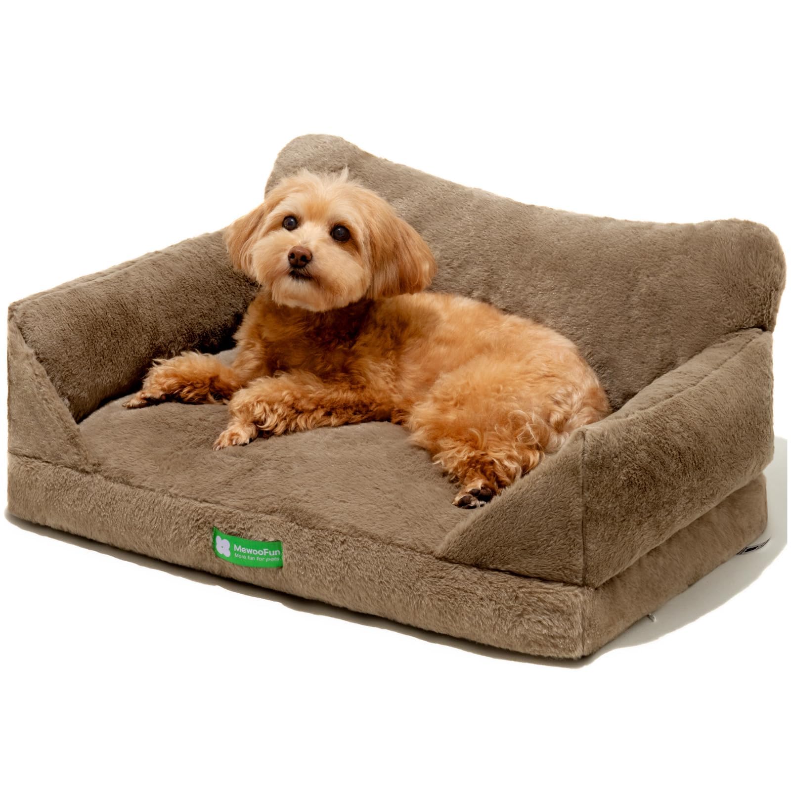 MEWOOFUN Sofá para gatos de interior con funda extraíble lavable y fondo antideslizante para perros pequeños (marrón, 66 x 45 x 35 cm)