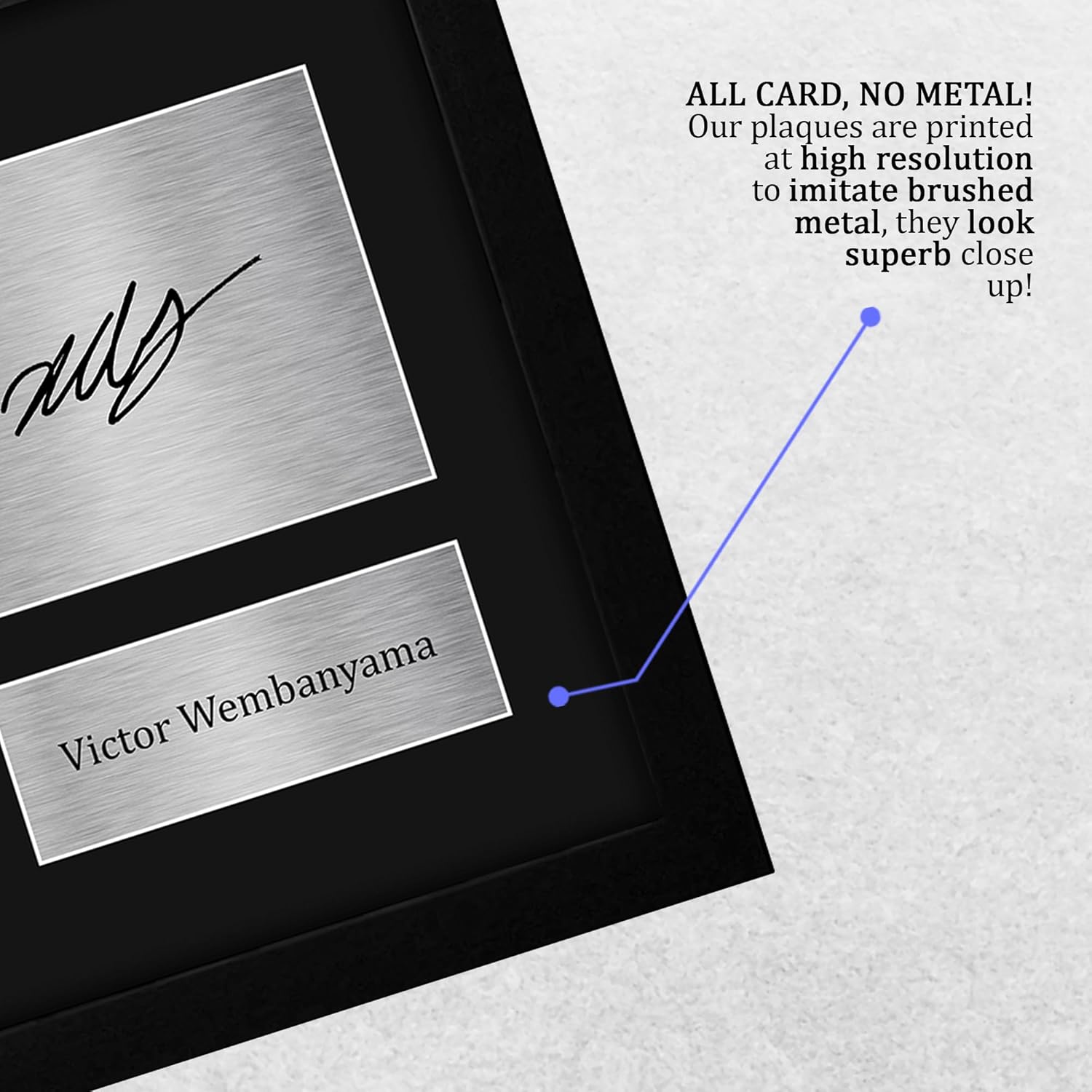 HWC Trading Victor Wembanyama Framed Gifts Printed Signed Autograph Picture for Basketball Memorabilia Fans - US Letter Size