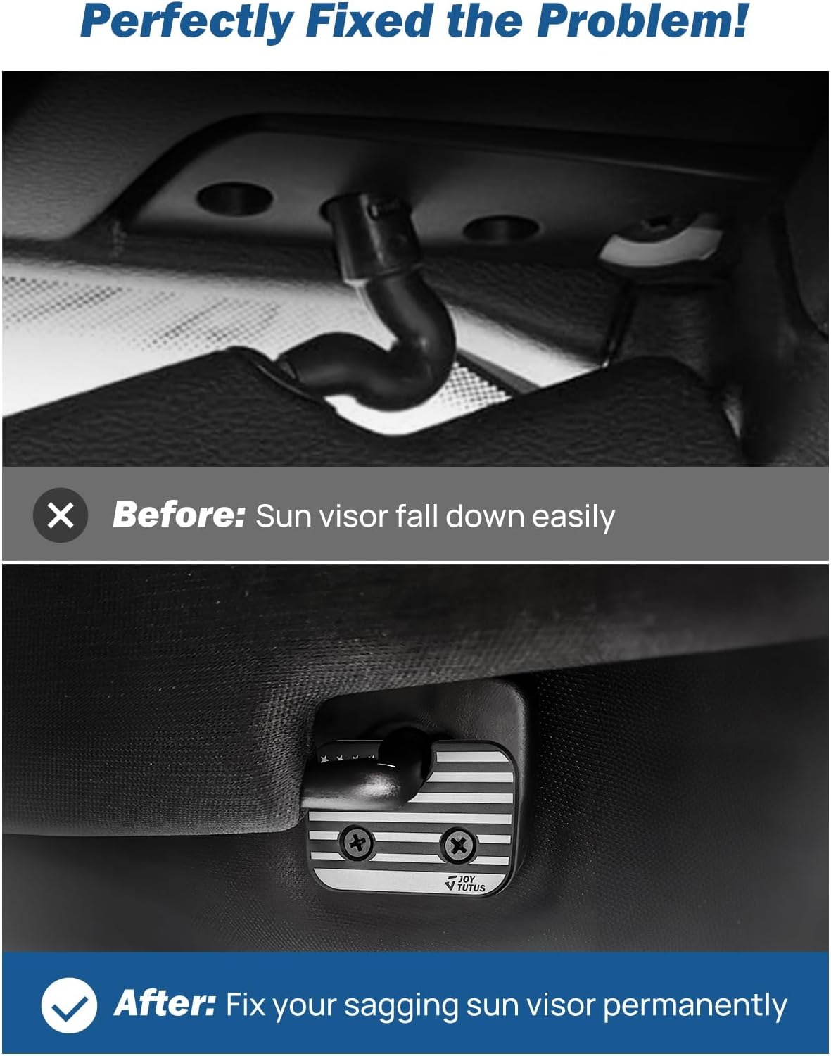 JOYTUTUS Sun Visor Repair Kit Compatible with Ram 1500 2019-2026, 2 Pack Aluminum Sun Visor Clips Used for Restores and Repairs Sagging Sun Visor, Ram 1500 Accessories