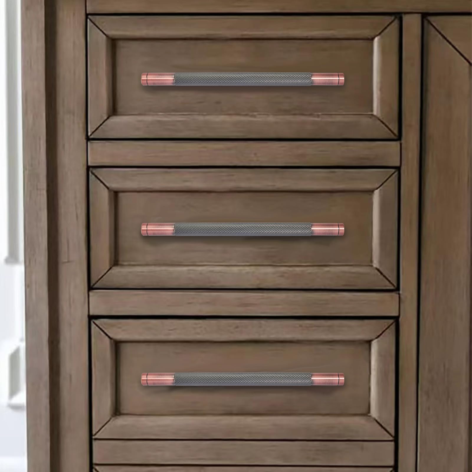 KHTUMEWARE-3440 Brushed Antique Copper Cabinet Pulls CTC 3 in (76 mm) 10-Pack in Brushed Antique Copper — KHTUMEWARE