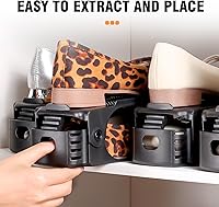 Vista 7 de TOPNEW 20 Pack Shoe Slots Organizer Shoe Stacker for a Pair of Shoes 4 Levels Adjustable 50% Shoe Space Saver Double Layer Shoe Rack Organizer for