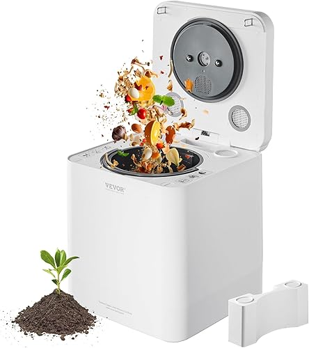 VEVOR Compostador eléctrico para cocina, contenedor de compostaje inteligente grande de 5 litros para encimera, para interiores, reciclador