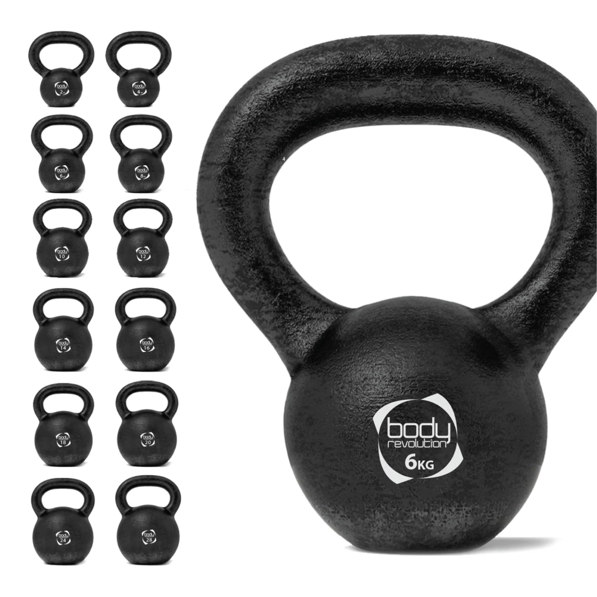 Monstershop Unisex Black Body Revolution Cast Iron Kettlebells 6Kg In